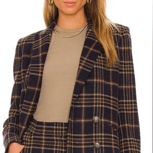 Veronica Beard Oria Dickey Jacket Black/Natural Size 14